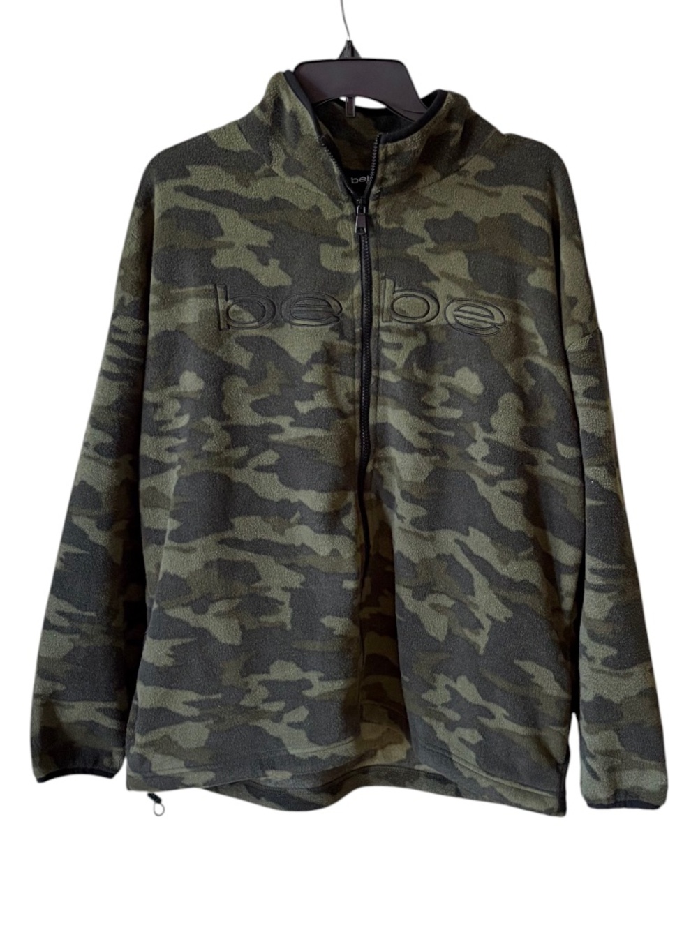 Bebe Sport green camouflage polar fleece jacket